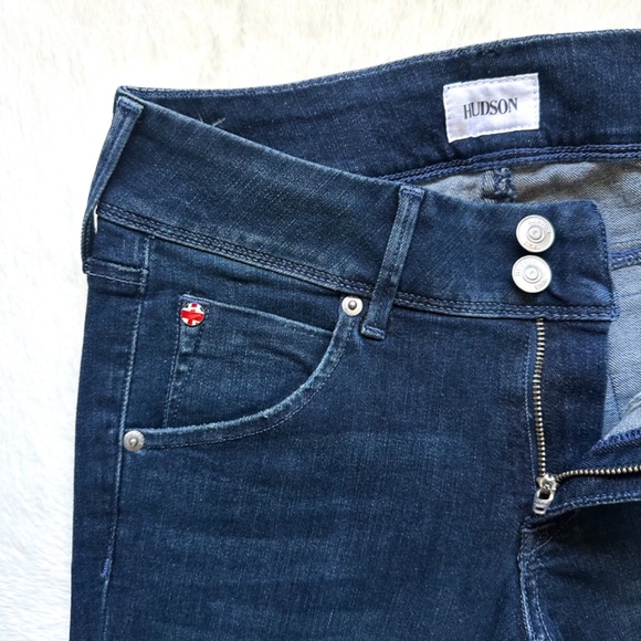 HUDSON Collin Midrise Bootcut Ankle Cropped Alexa Dark Wash Stretch Jeans - Picture 15 of 15